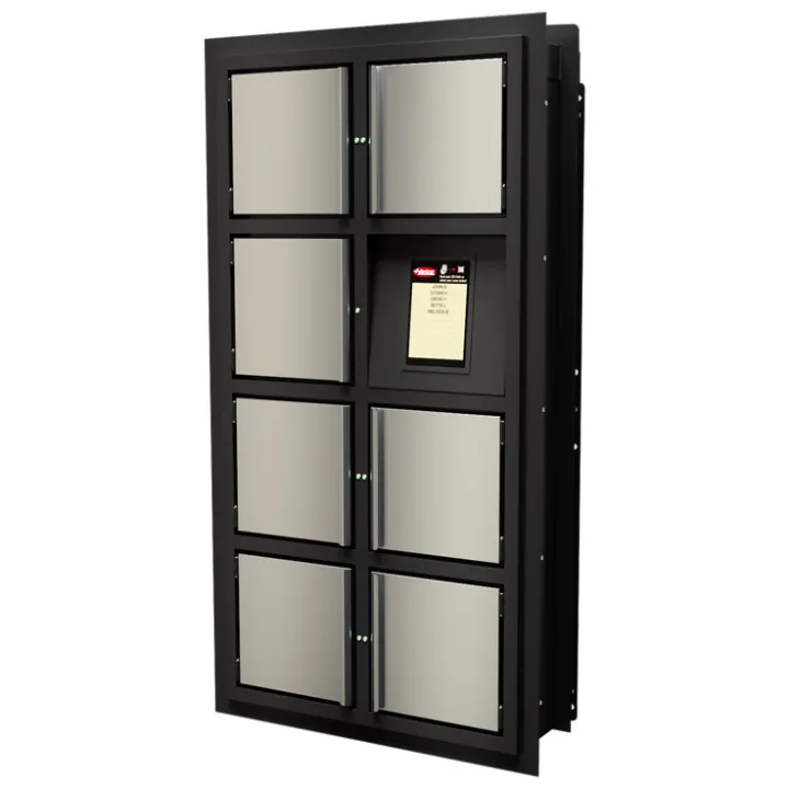Outdoor built-in pickup locker exterior unit with stainless insulated doors