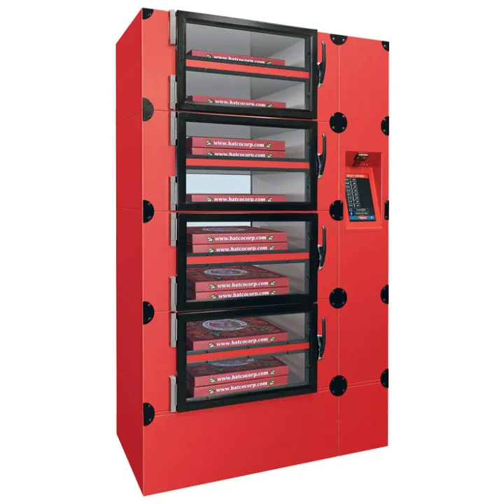 Floor mount pizza locker in black finish
